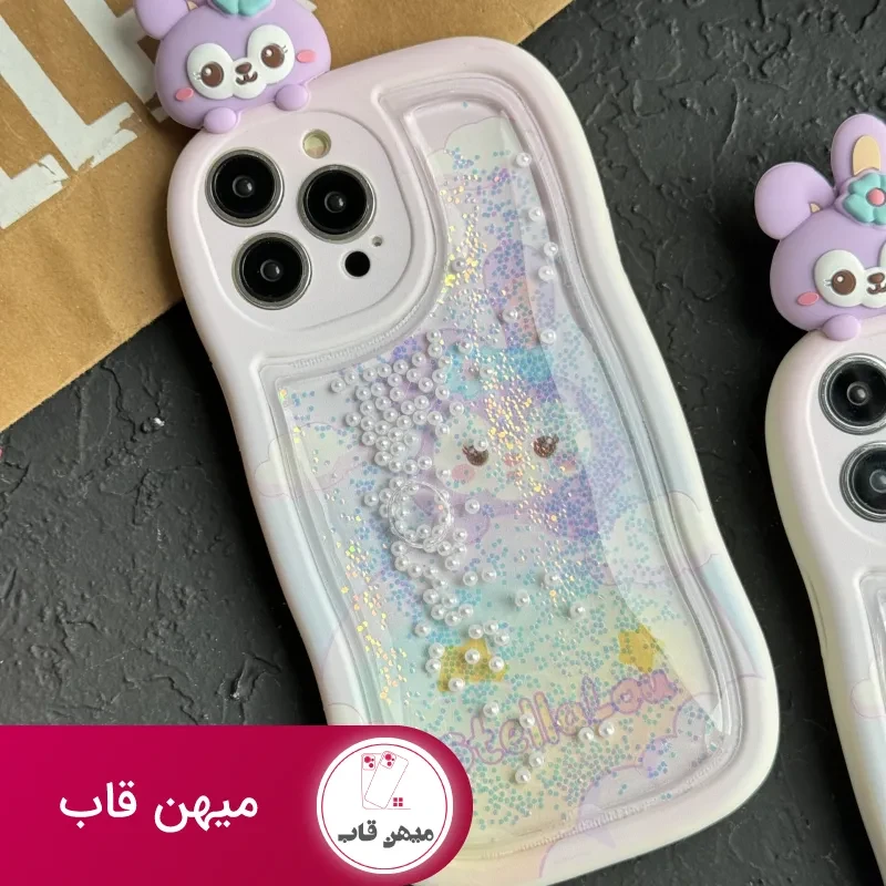 قاب موبایل آیفون استلا آکواریومی سیلیکونی بنفش