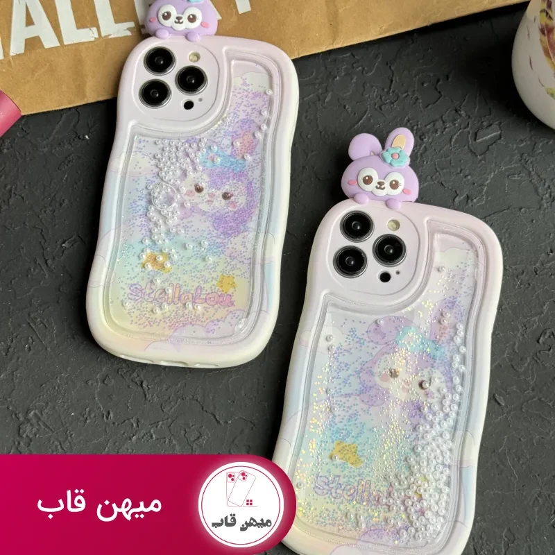 قاب موبایل آیفون استلا آکواریومی سیلیکونی بنفش