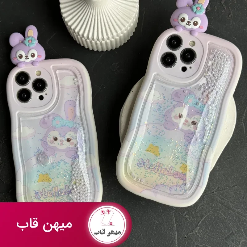 قاب موبایل آیفون استلا آکواریومی سیلیکونی بنفش