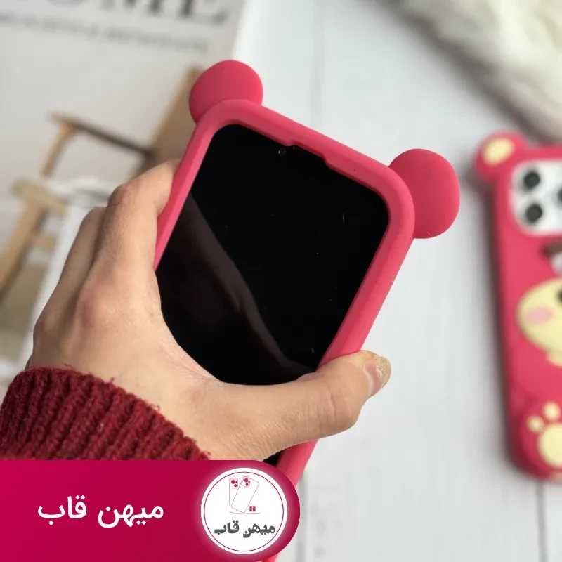 قاب موبایل آیفون یوگی سیلیکونی پا استندشو
