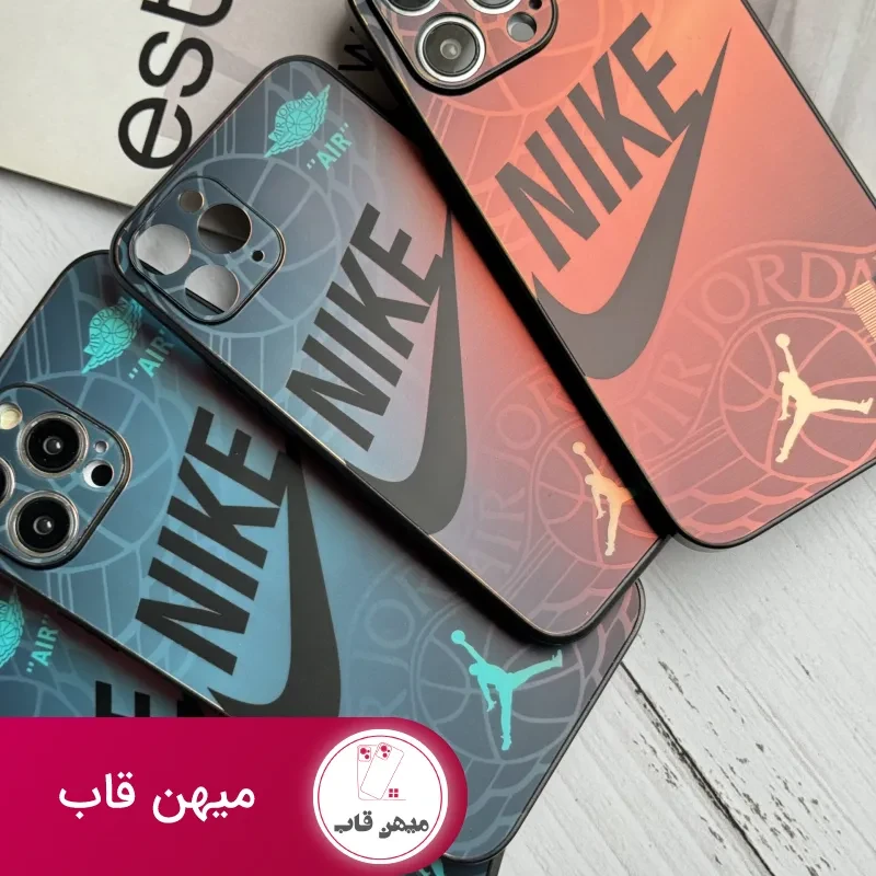 قاب موبایل آیفون نایک شبرنگ محافظ لنزدار