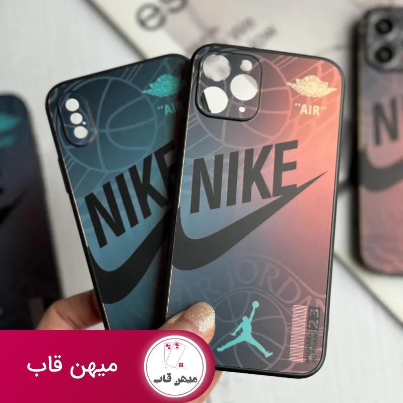 قاب موبایل آیفون نایک شبرنگ محافظ لنزدار
