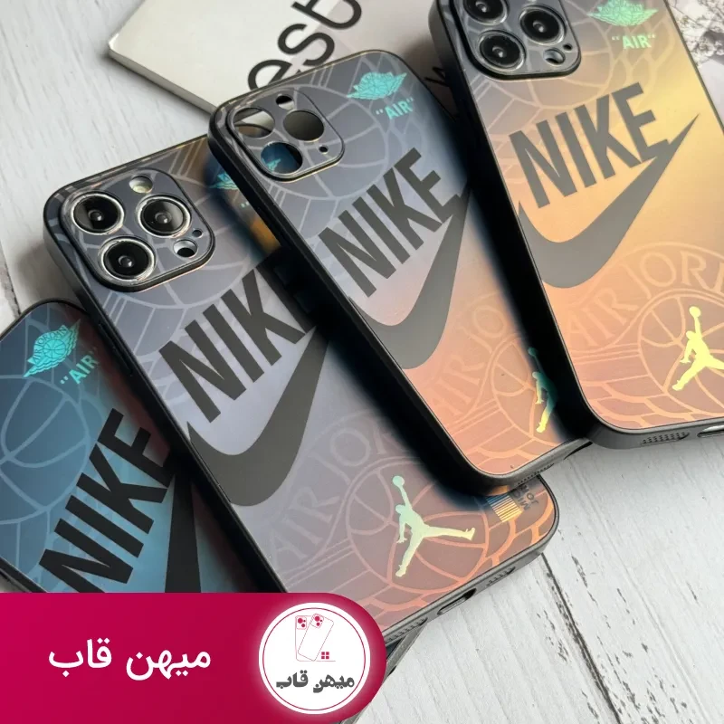 قاب موبایل آیفون نایک شبرنگ محافظ لنزدار