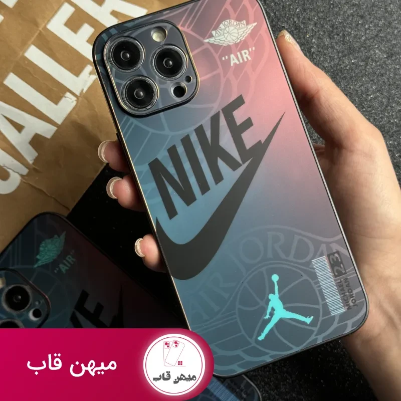 قاب موبایل آیفون نایک شبرنگ محافظ لنزدار