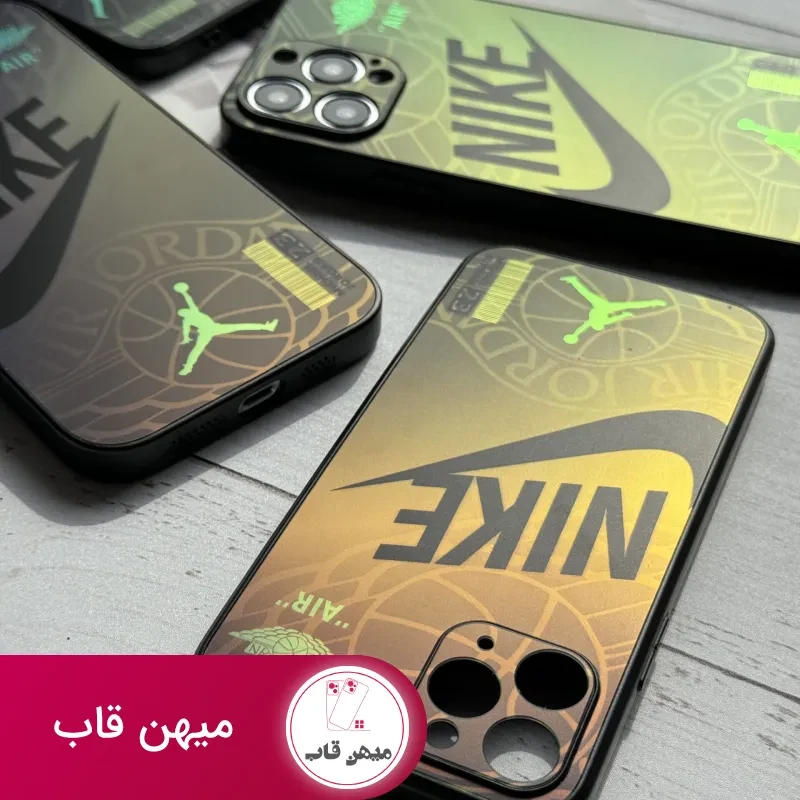 قاب موبایل آیفون نایک شبرنگ محافظ لنزدار