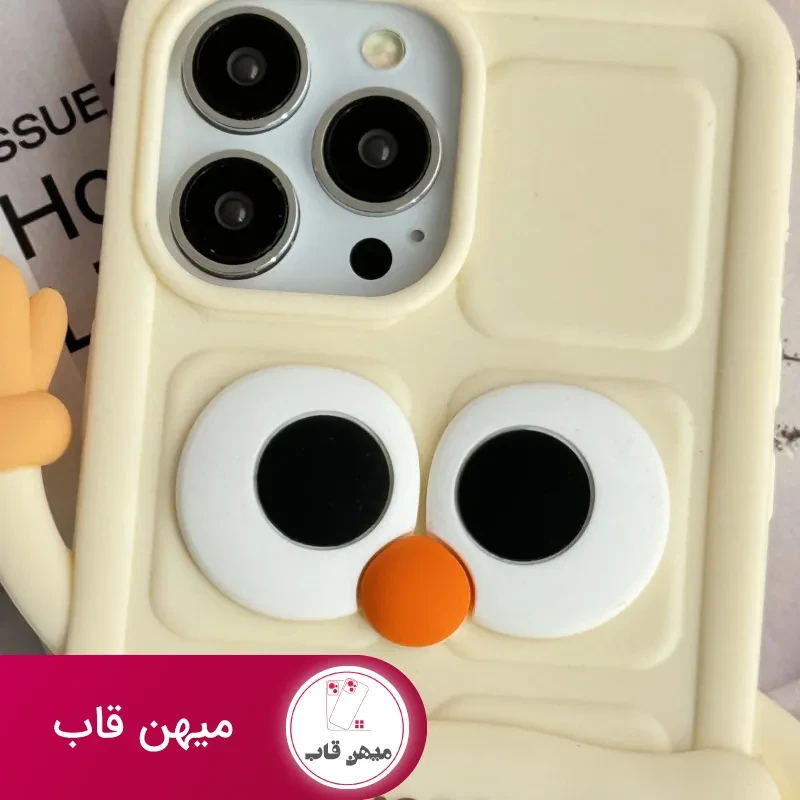 قاب موبایل آیفون شکلات شیری سیلیکونی پا استندشو