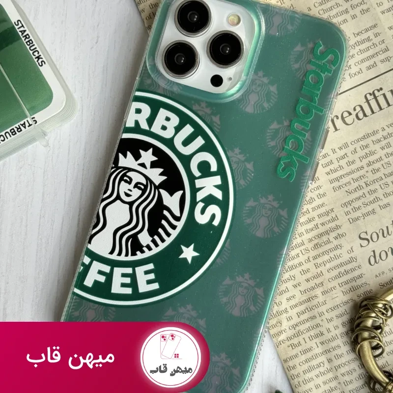 قاب موبایل آیفون استارباکس هلوگرامی سبز