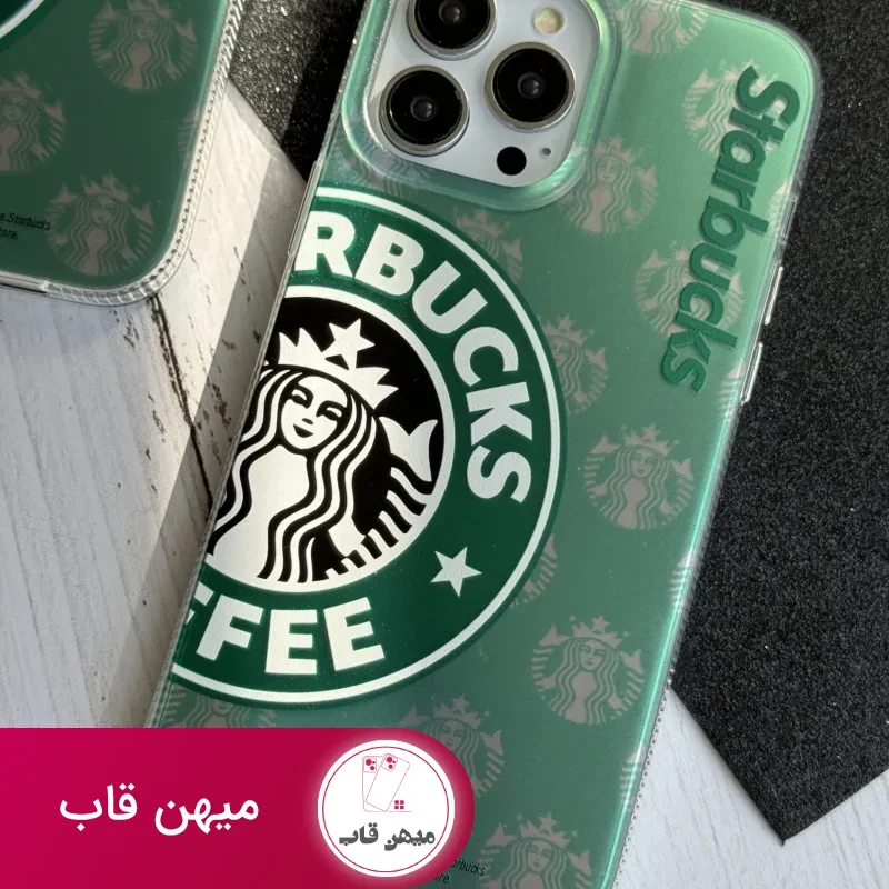 قاب موبایل آیفون استارباکس هلوگرامی سبز