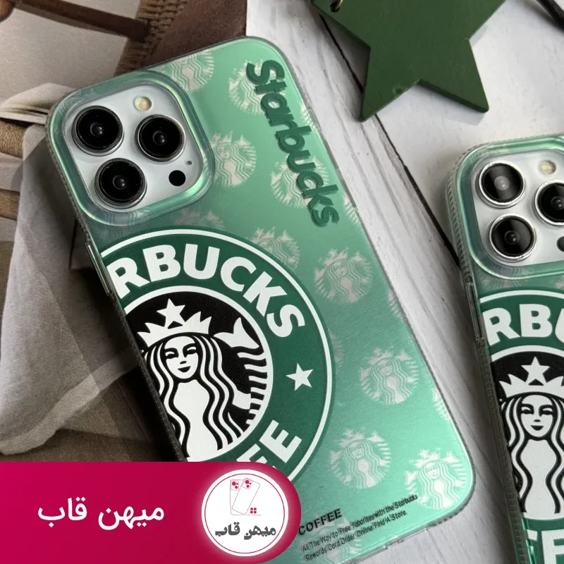 قاب موبایل آیفون استارباکس هلوگرامی سبز