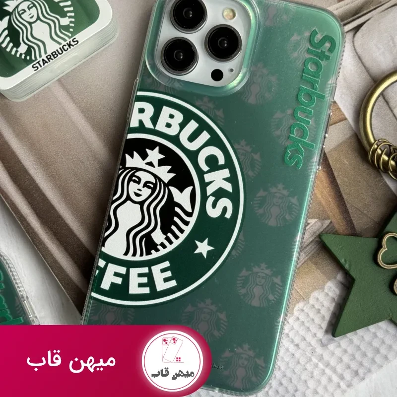 قاب موبایل آیفون استارباکس هلوگرامی سبز