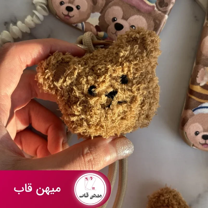 قاب موبایل آیفون خانواده خرسی + بند کوتاه خرسی