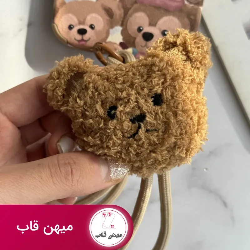 قاب موبایل آیفون خانواده خرسی + بند کوتاه خرسی