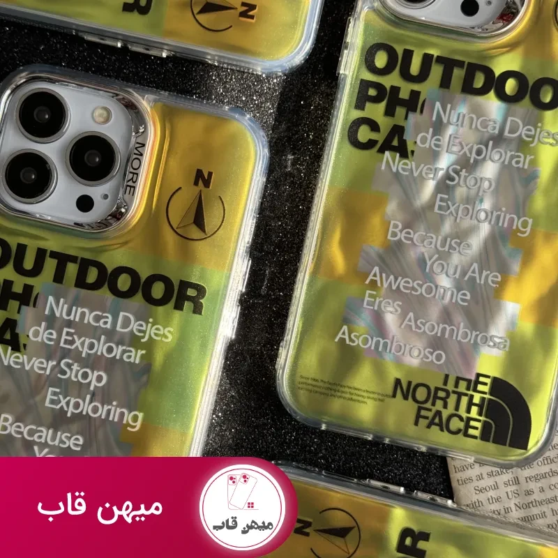 قاب موبایل آیفون نورث فیس فسفری شبرنگ