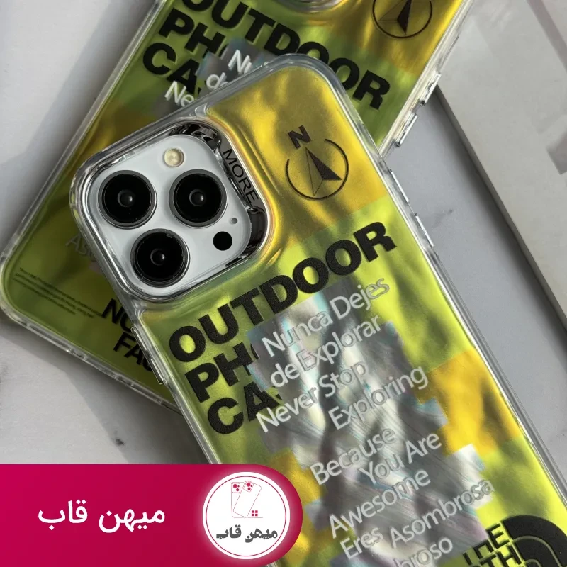 قاب موبایل آیفون نورث فیس فسفری شبرنگ