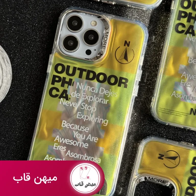 قاب موبایل آیفون نورث فیس فسفری شبرنگ