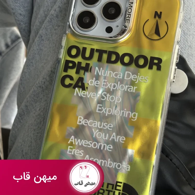 قاب موبایل آیفون نورث فیس فسفری شبرنگ