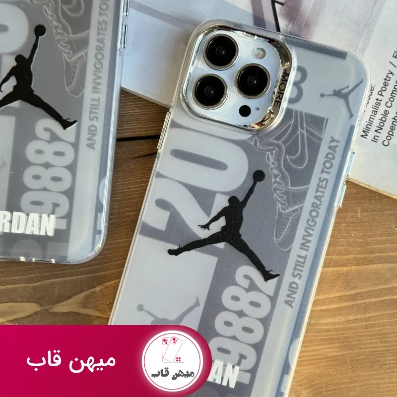 قاب موبایل آیفون نایک جردن لوگو نقره ای