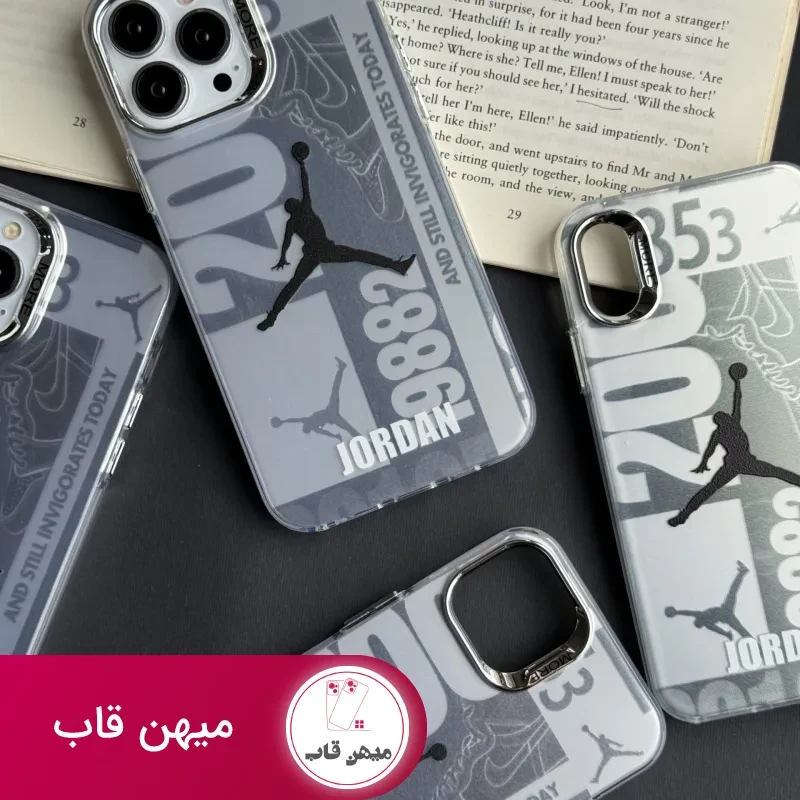 قاب موبایل آیفون نایک جردن لوگو نقره ای
