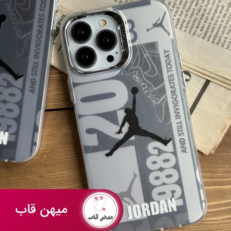 قاب موبایل آیفون نایک جردن لوگو نقره ای