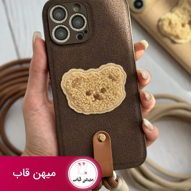 قاب موبایل سامسونگ خرس دوست داشتنی محافظ لنز + بندست