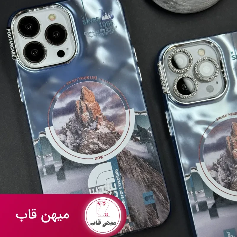قاب موبایل آیفون ابری نورث فیس ( The North face ) کرومی