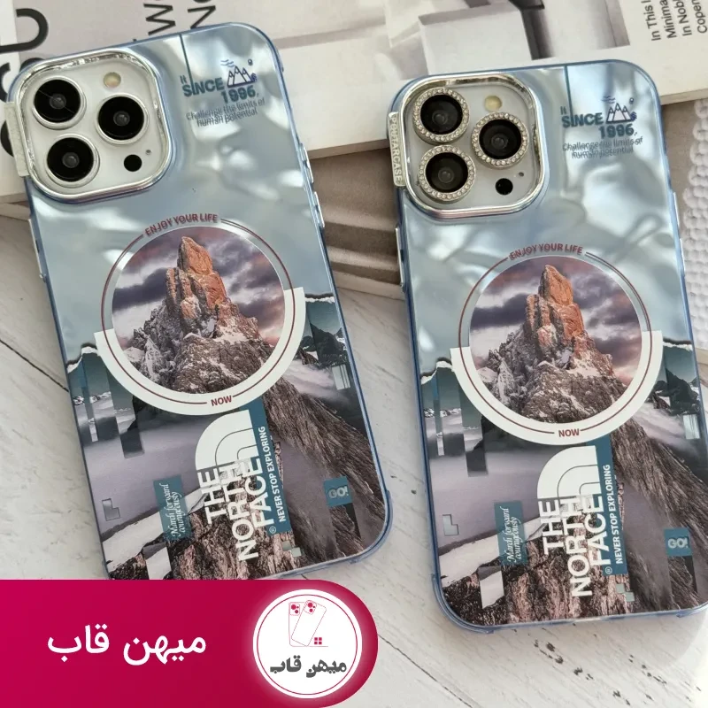 قاب موبایل آیفون ابری نورث فیس ( The North face ) کرومی