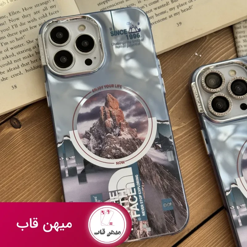 قاب موبایل آیفون ابری نورث فیس ( The North face ) کرومی