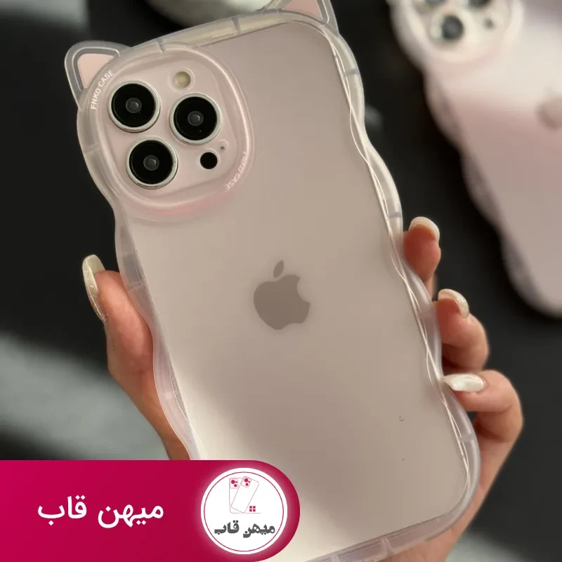 قاب موبایل آیفون گربه یخی شفاف