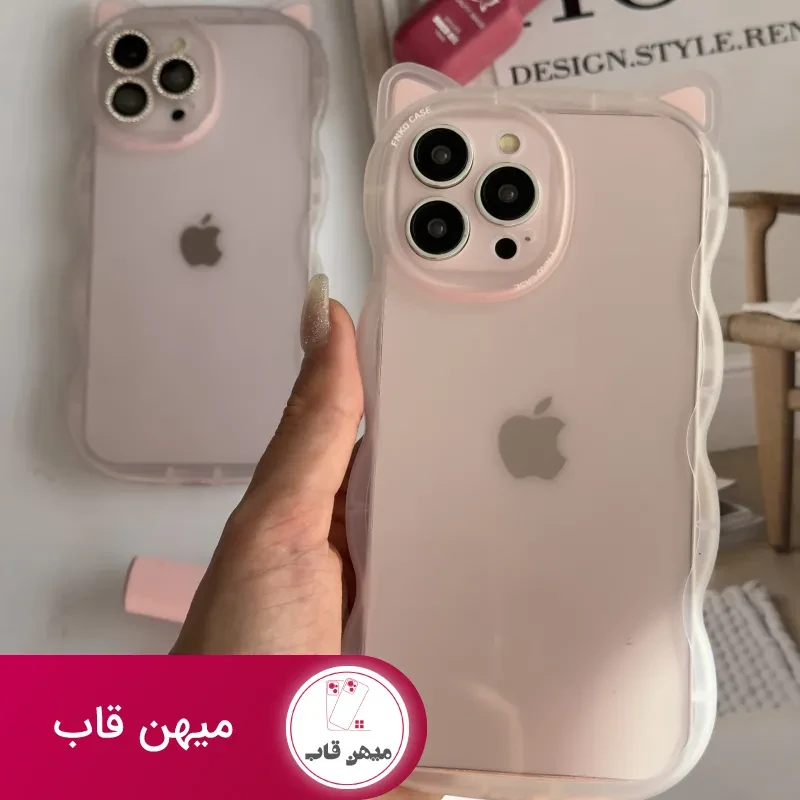 قاب موبایل آیفون گربه یخی شفاف