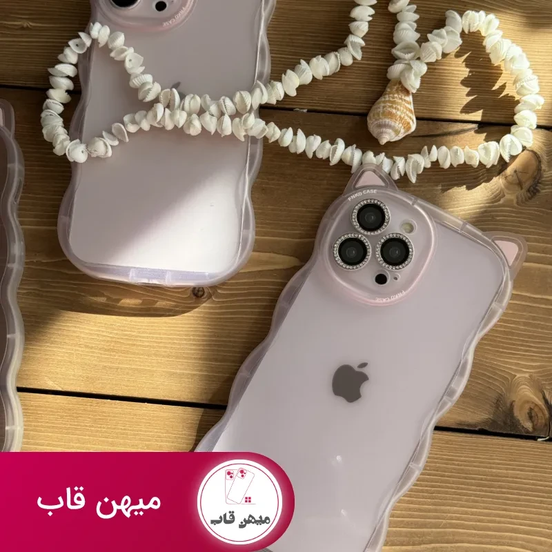 قاب موبایل آیفون گربه یخی شفاف