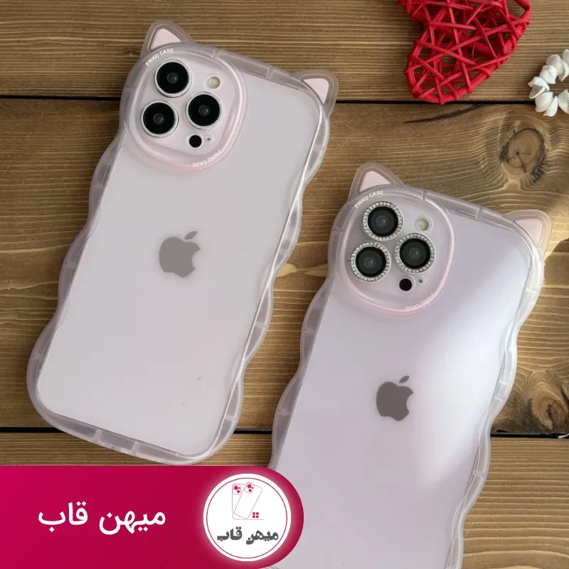 قاب موبایل آیفون گربه یخی شفاف