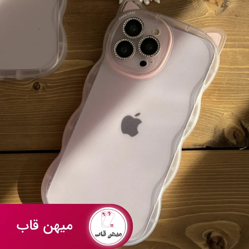 قاب موبایل آیفون گربه یخی شفاف