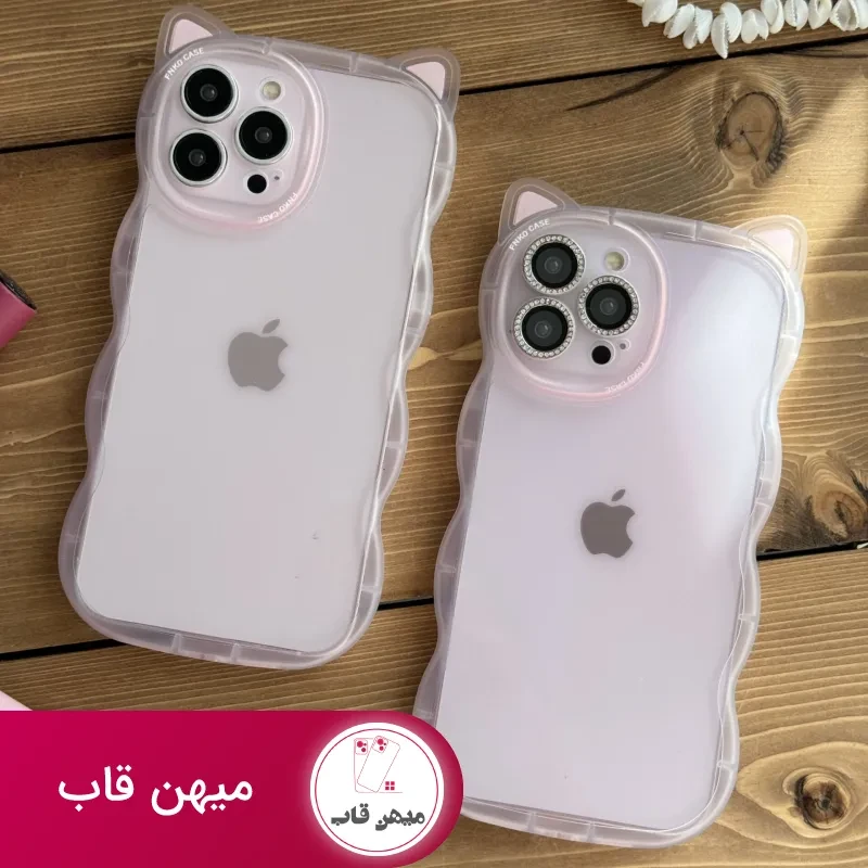قاب موبایل آیفون گربه یخی شفاف