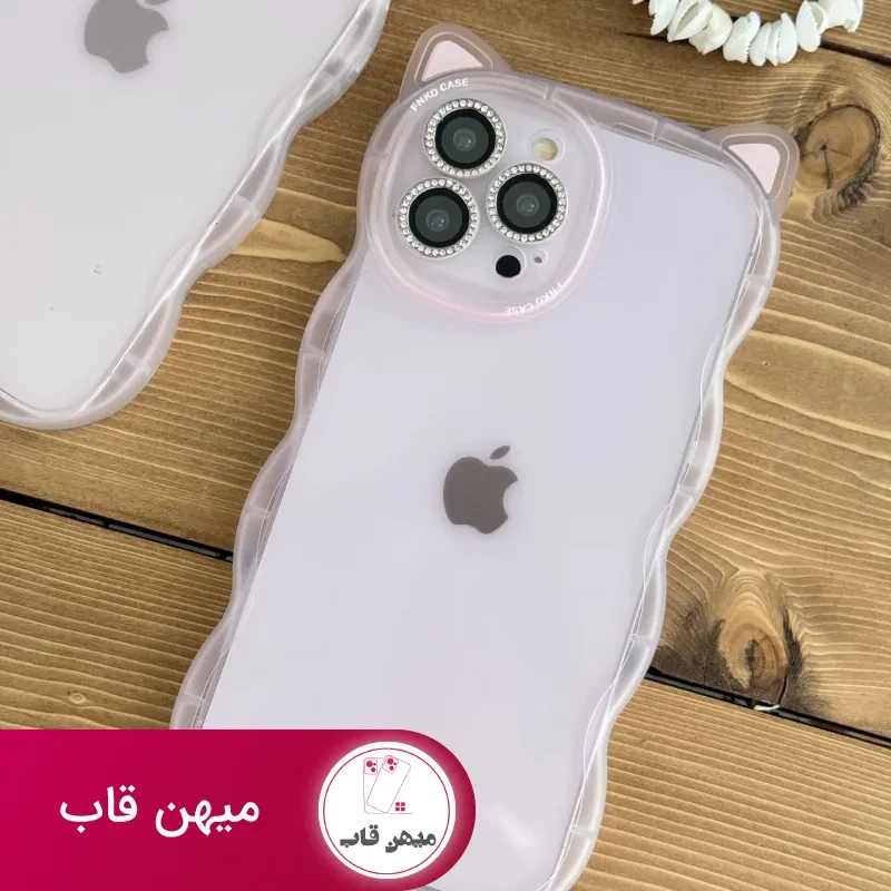 قاب موبایل آیفون گربه یخی شفاف