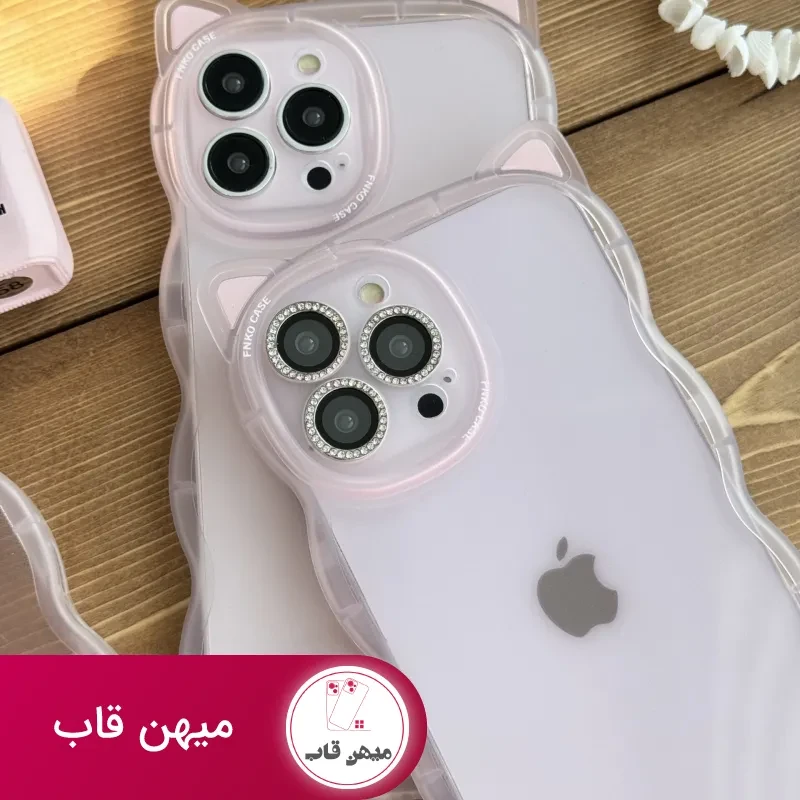 قاب موبایل آیفون گربه یخی شفاف
