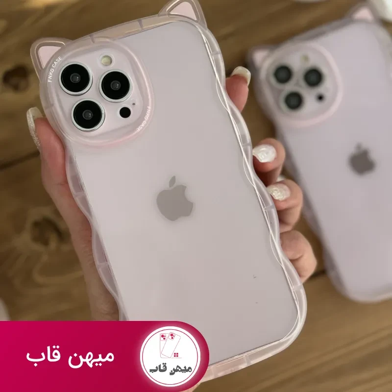قاب موبایل آیفون گربه یخی شفاف