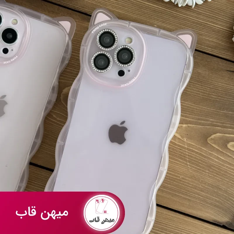 قاب موبایل آیفون گربه یخی شفاف
