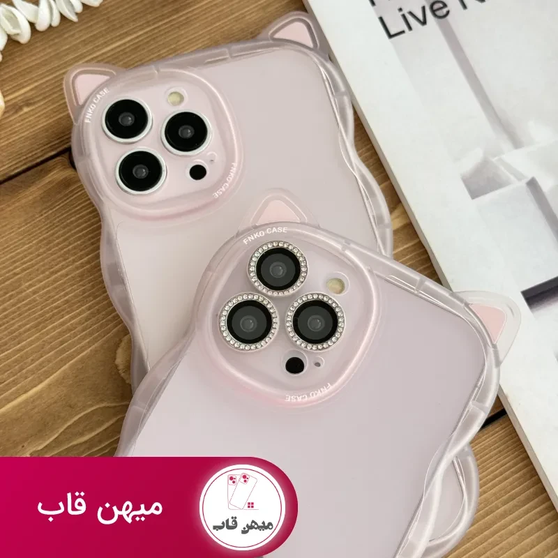 قاب موبایل آیفون گربه یخی شفاف