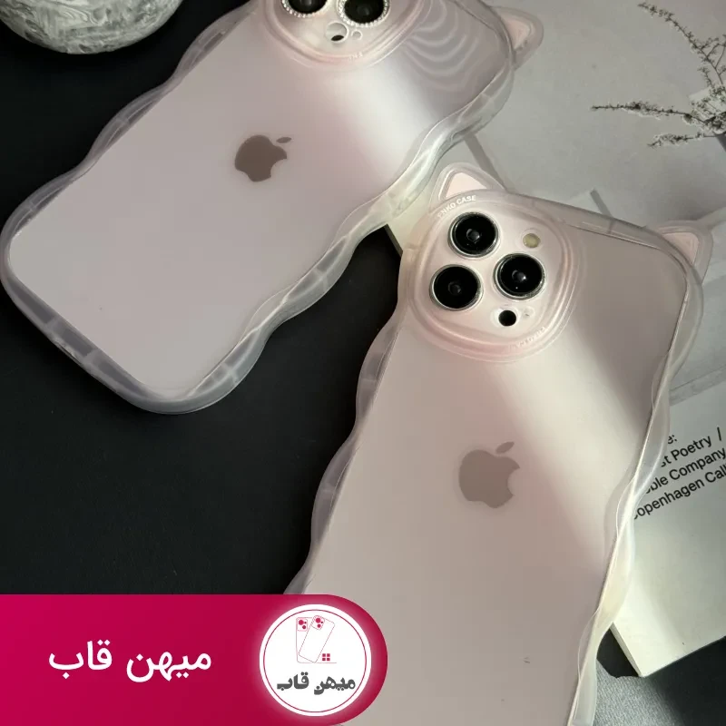 قاب موبایل آیفون گربه یخی شفاف