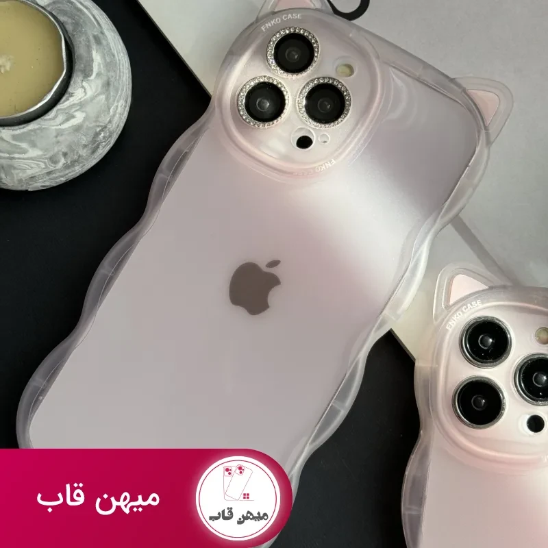 قاب موبایل آیفون گربه یخی شفاف