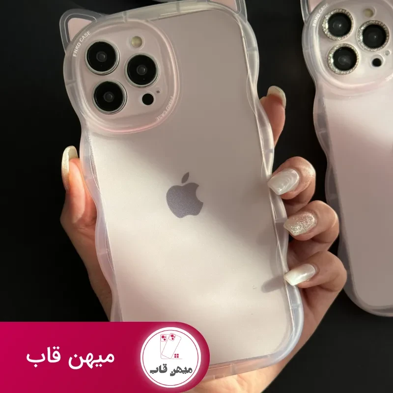 قاب موبایل آیفون گربه یخی شفاف