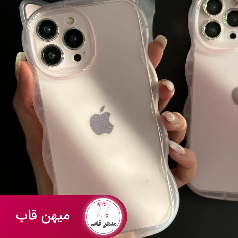 قاب موبایل آیفون گربه یخی شفاف