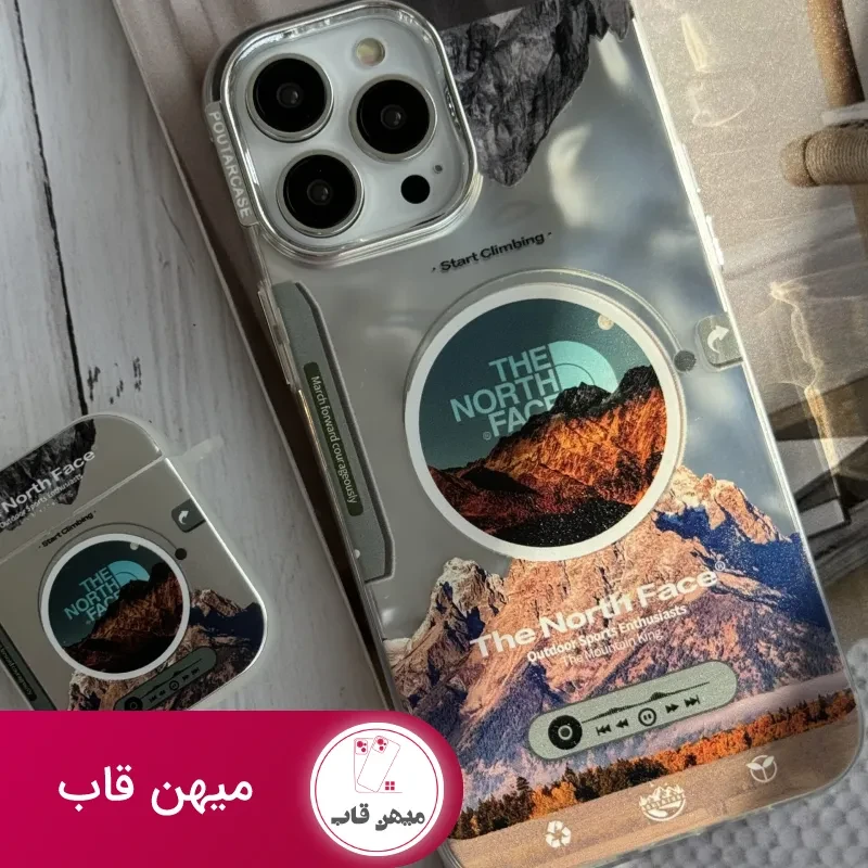 قاب موبایل آیفون موزیکال نورث فیس ( The North face ) کرومی