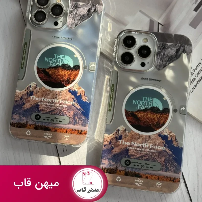 قاب موبایل آیفون موزیکال نورث فیس ( The North face ) کرومی