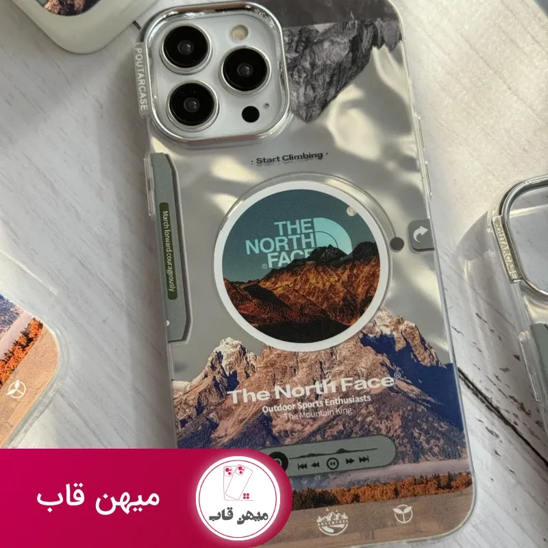 قاب موبایل آیفون موزیکال نورث فیس ( The North face ) کرومی