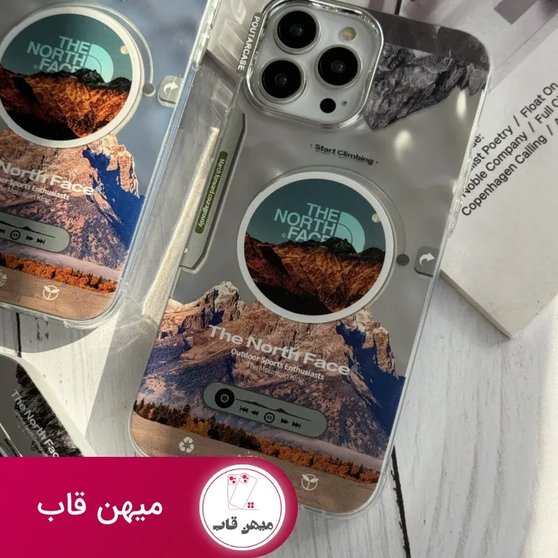 قاب موبایل آیفون موزیکال نورث فیس ( The North face ) کرومی