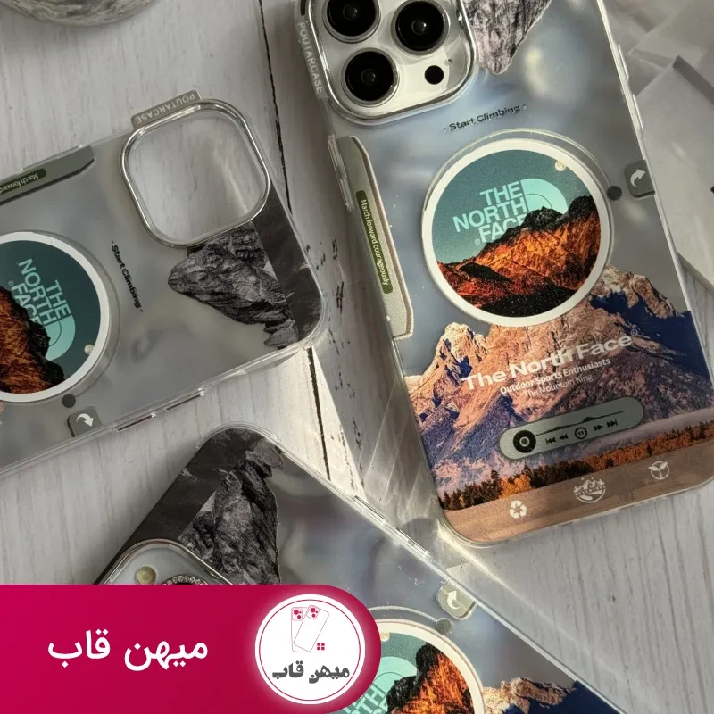 قاب موبایل آیفون موزیکال نورث فیس ( The North face ) کرومی