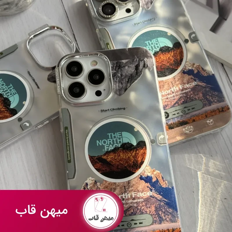 قاب موبایل آیفون موزیکال نورث فیس ( The North face ) کرومی