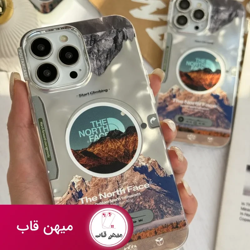 قاب موبایل آیفون موزیکال نورث فیس ( The North face ) کرومی