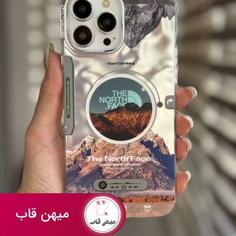 قاب موبایل آیفون موزیکال نورث فیس ( The North face ) کرومی